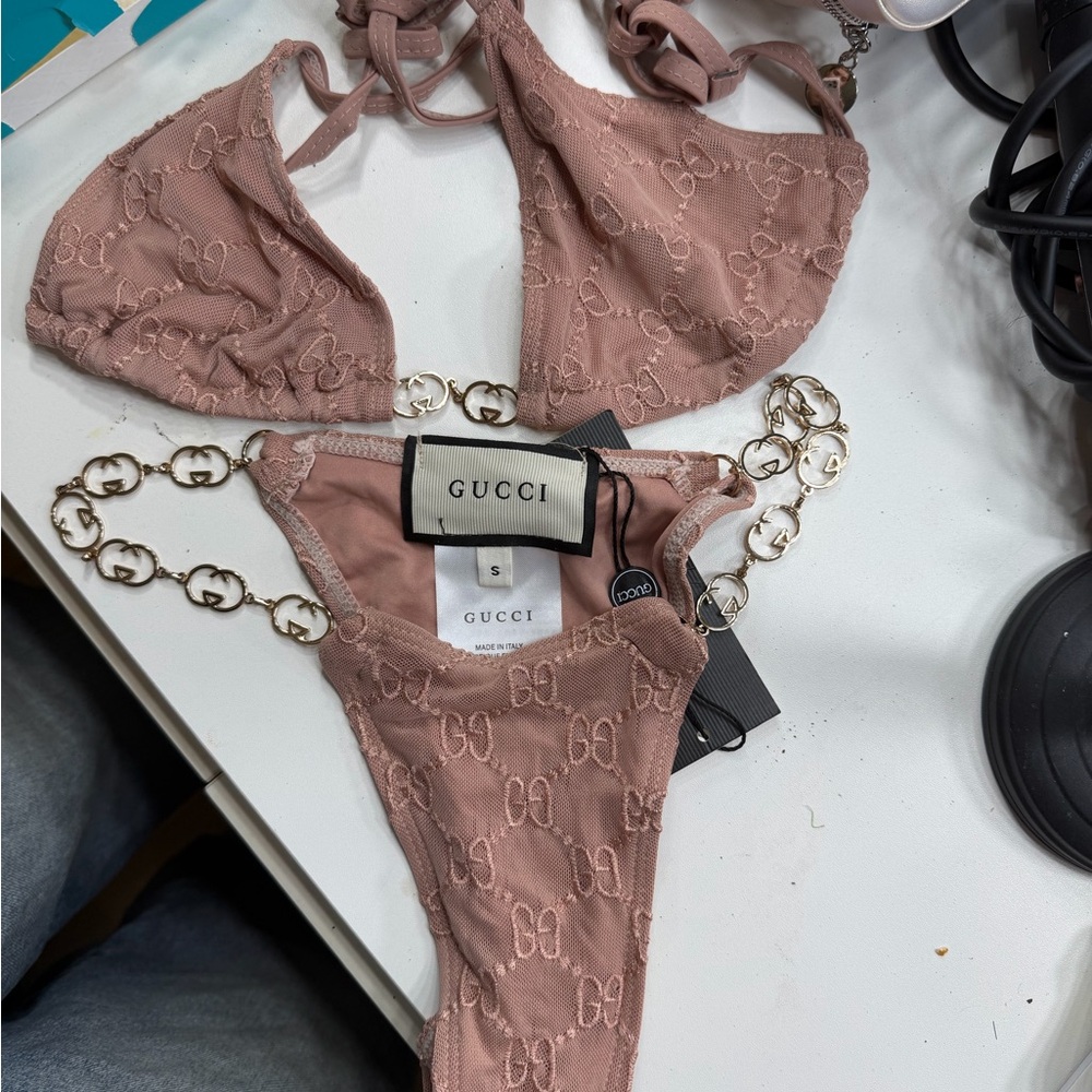 Gucci Blush Bikini with Chain Detail